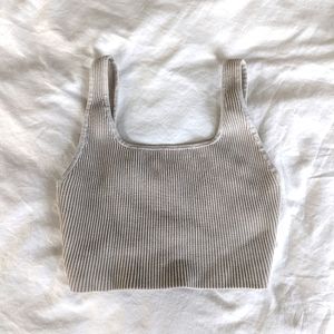 Aritzia Babaton Square neck Sculpt Knit Cropped Tank